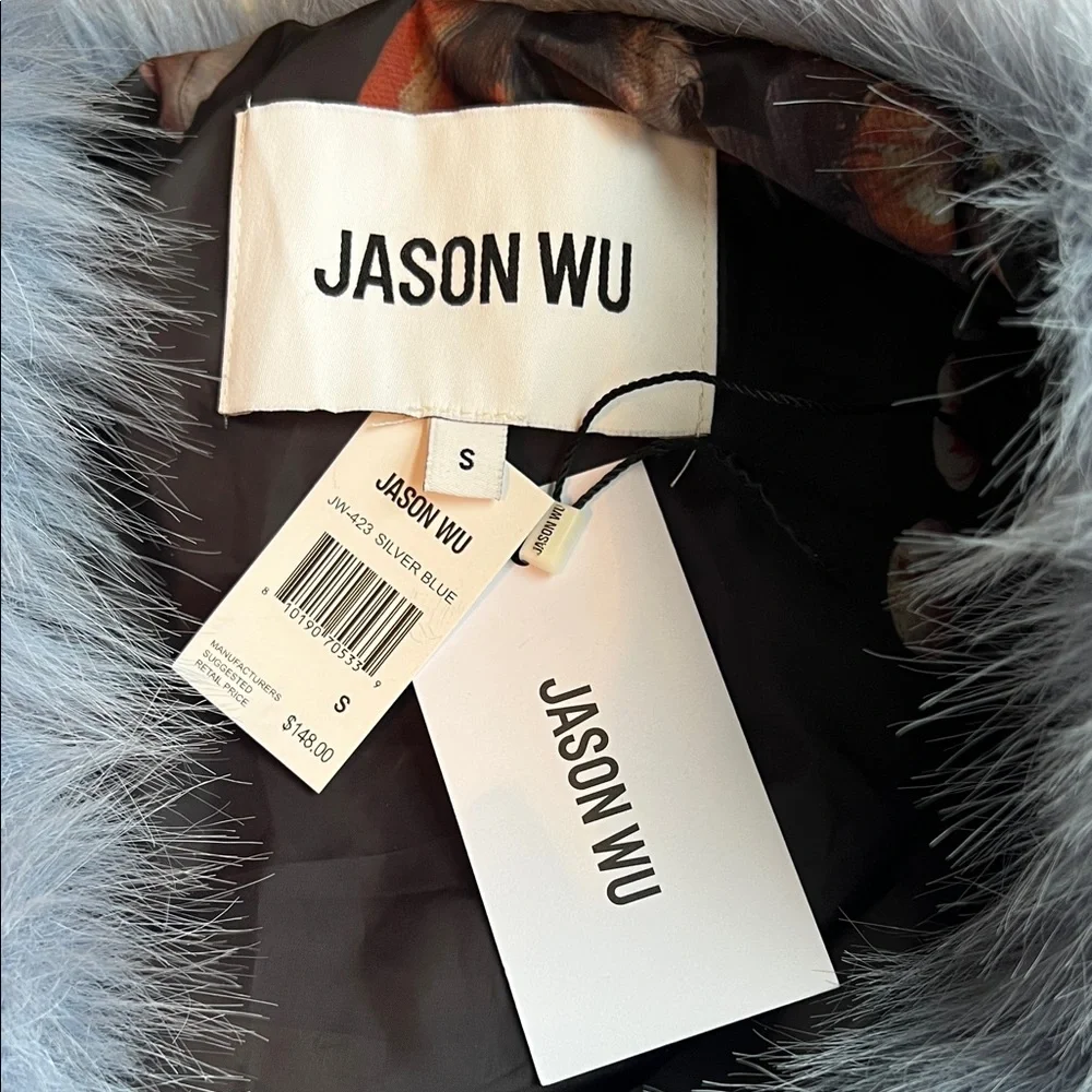 Jason Wu Soft Blue Faux Fur Wrap - Picture 2 of 11